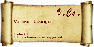 Vimmer Csenge névjegykártya